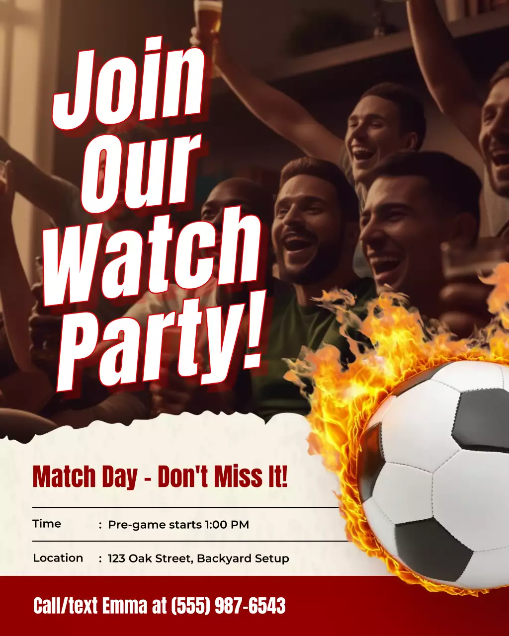 Bold Live Game Viewing Party Announcement Instagram Post