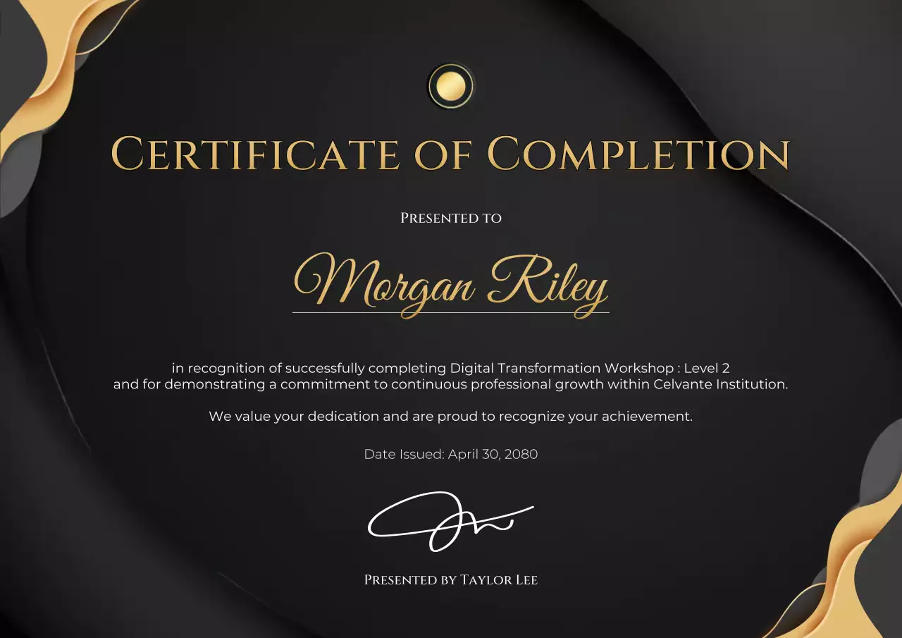 Gold Elegant Certificate Document Poster