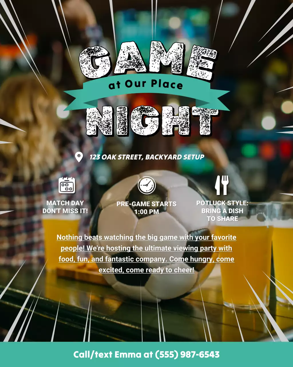 Green Bold Game Night Announcement Instagram Post
