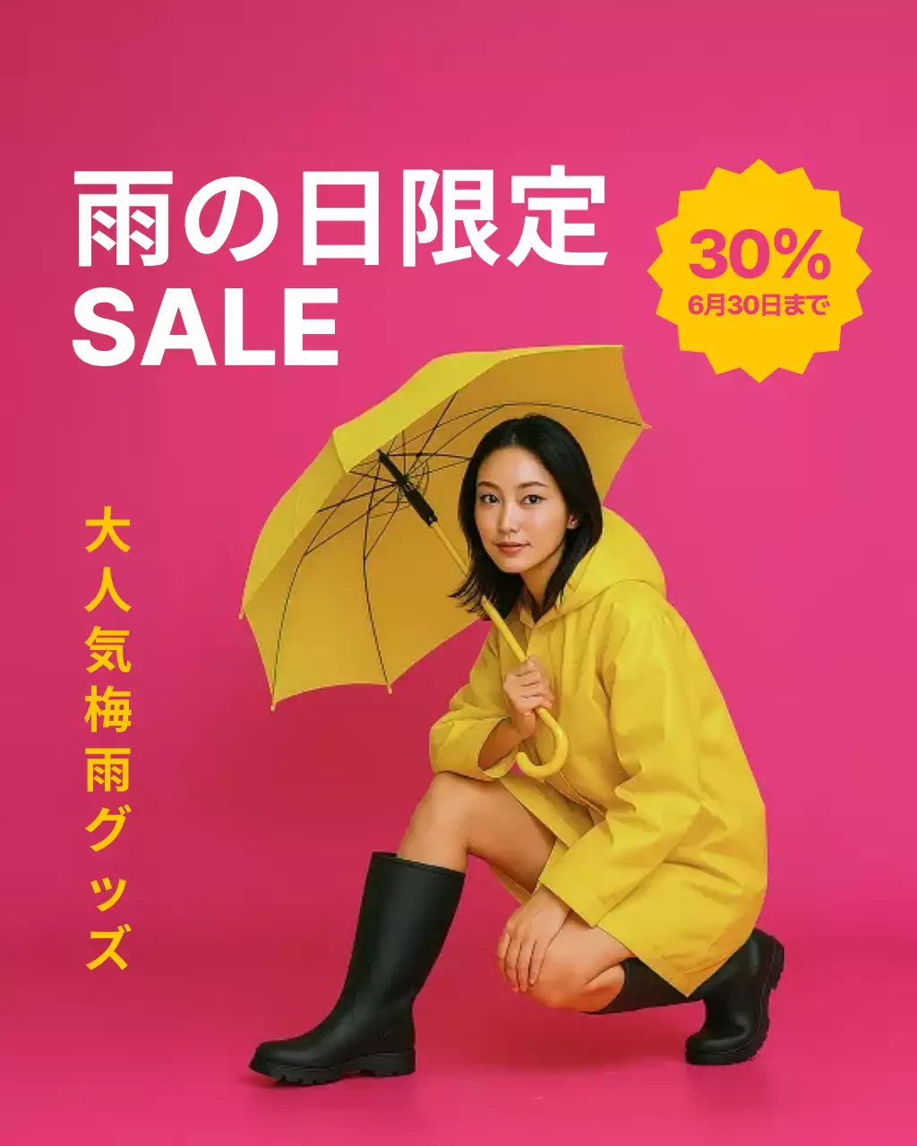 黄色 ポップ セール ポスター