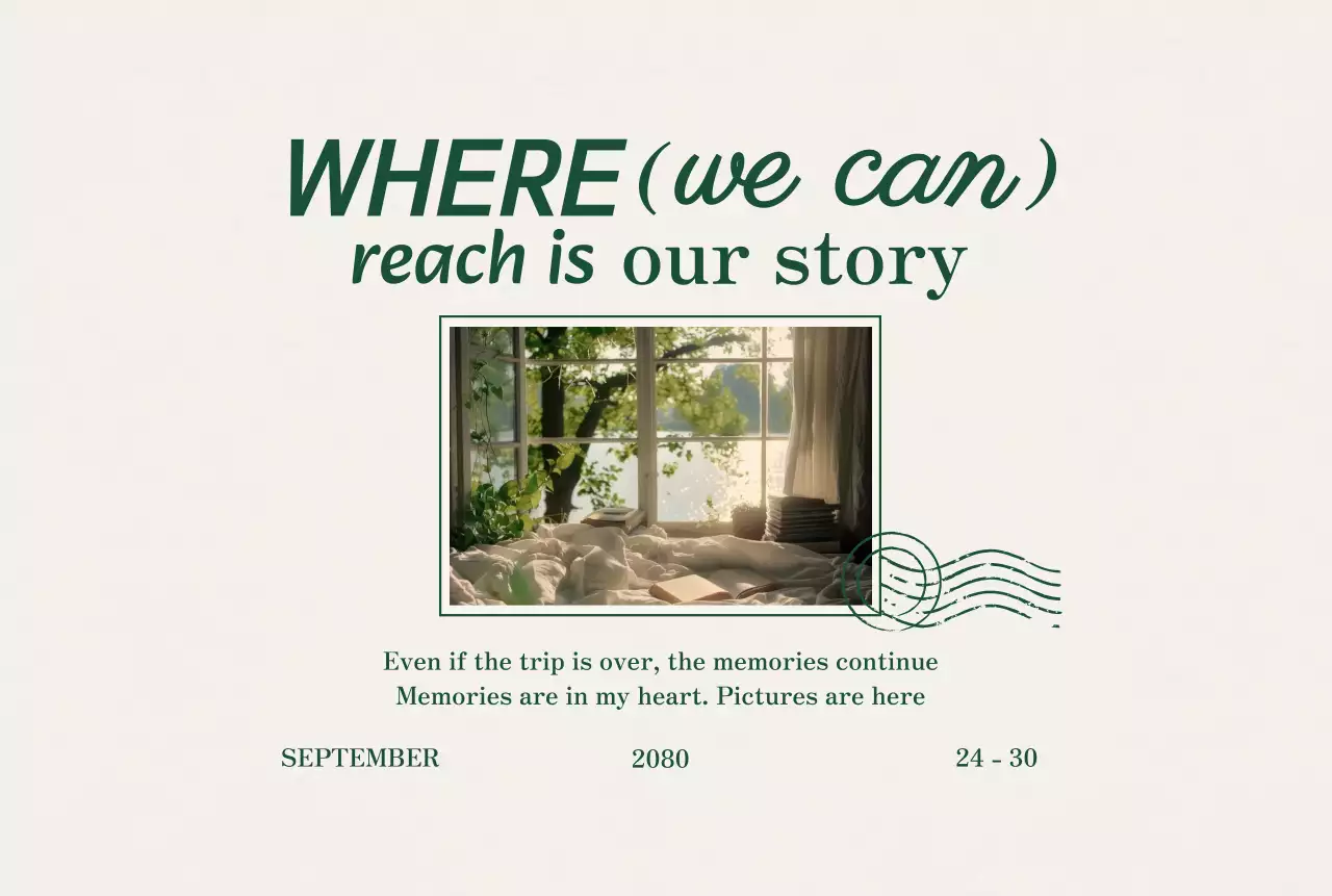 아이보리 빈티지 여행 엽서