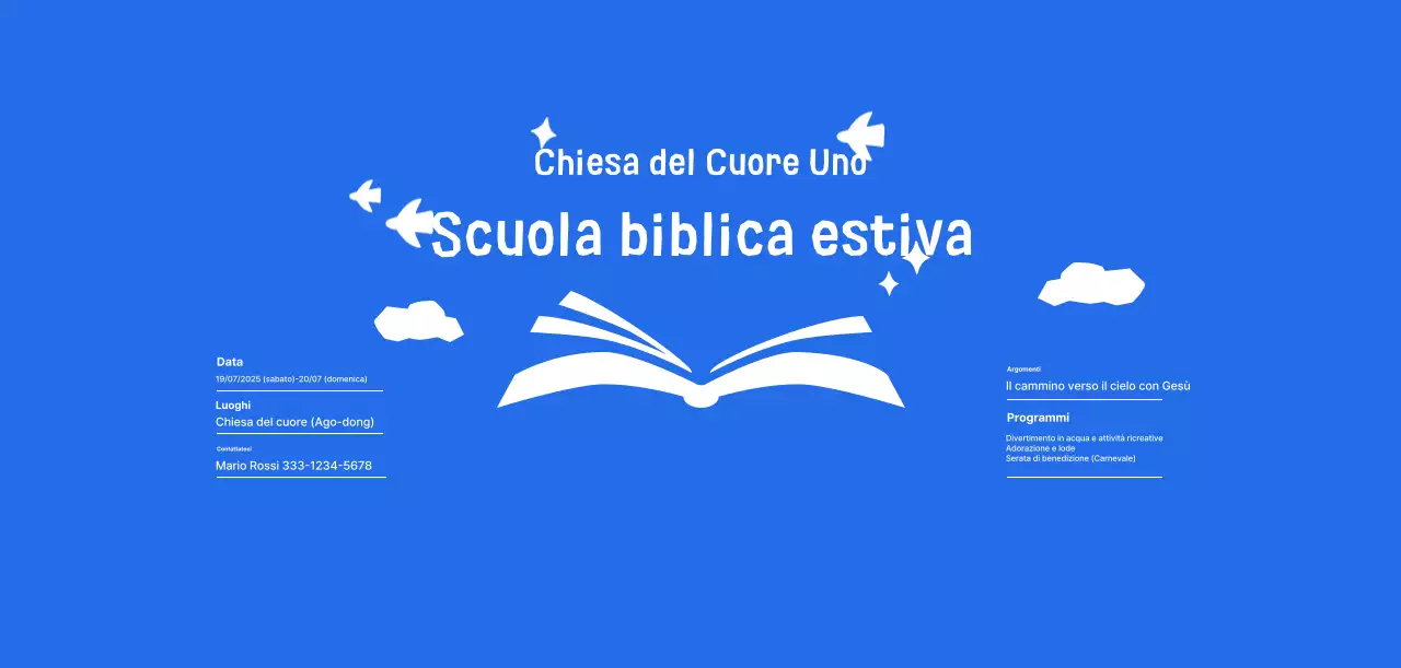 Evento della Scuola Biblica Estiva Blue Simple