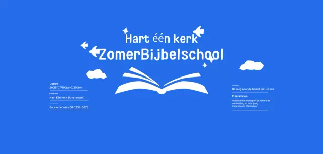 Blue Simple Zomerbijbelschoolevenement
