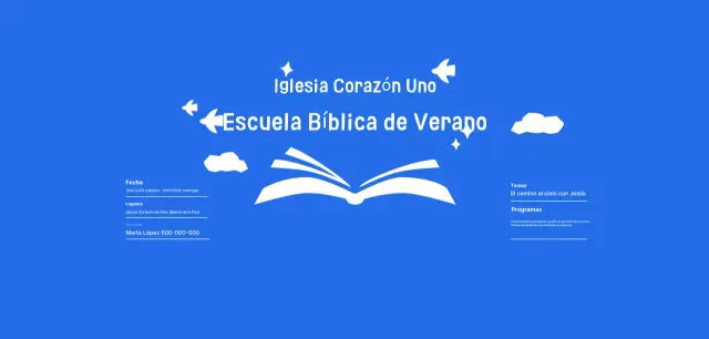 Evento de la Escuela Bíblica de Verano Azul Simple