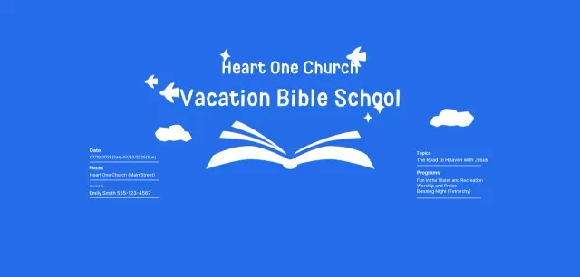Blue Simple Summer Bible School Event