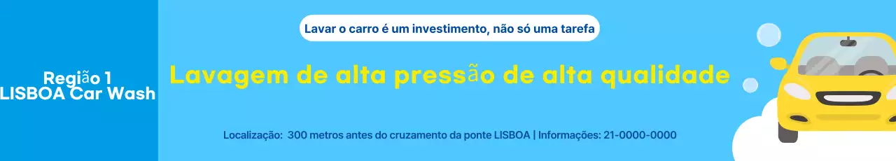 Anúncio de Lavagem de Carros Moderna Azul