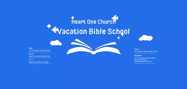 Blue Simple Summer Bible School Event