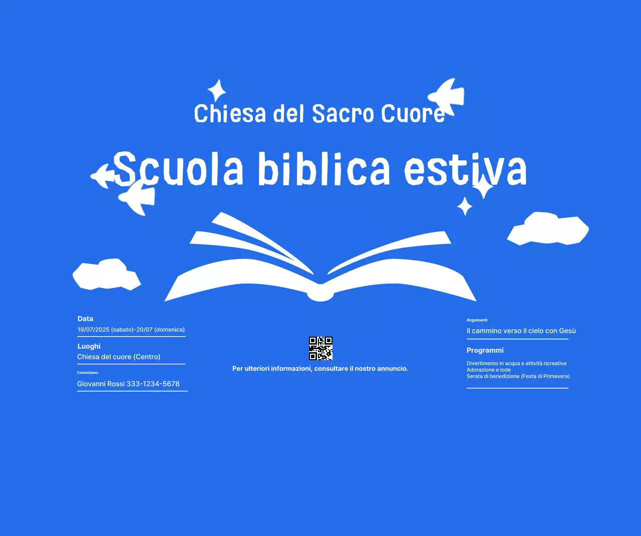 Evento della Scuola Biblica Estiva Blue Simple