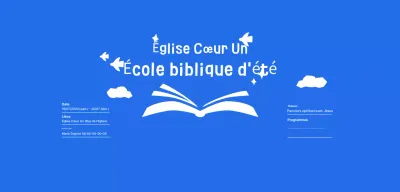Événement de l'école biblique d'été Blue Simple