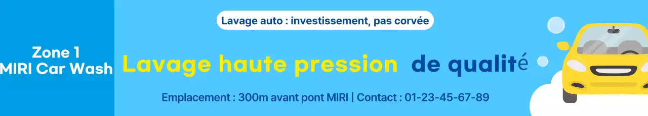 Publicité pour le lave-auto moderne bleu