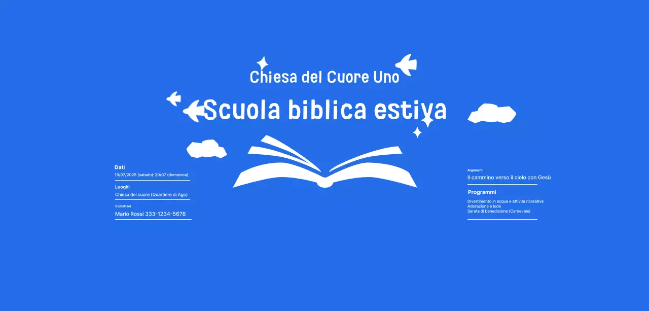 Evento della Scuola Biblica Estiva Blue Simple