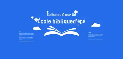 Événement de l'école biblique d'été Blue Simple