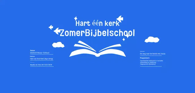 Blue Simple Zomerbijbelschoolevenement