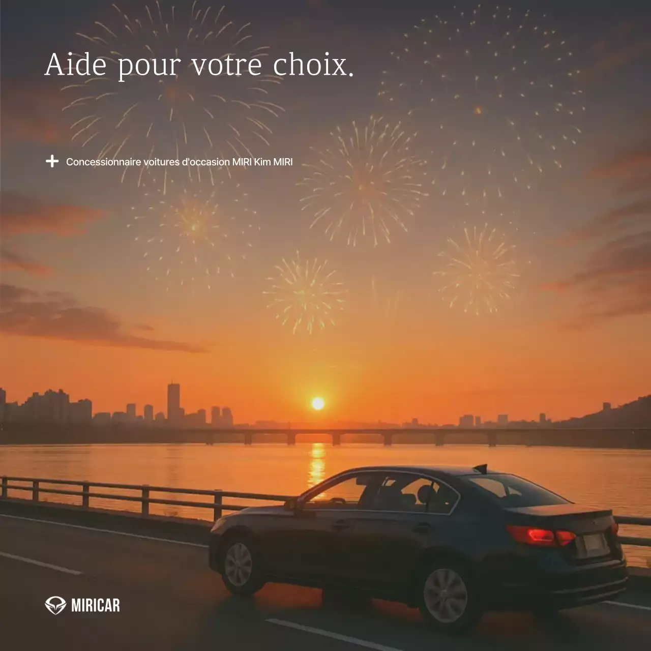 Publicité pour une voiture moderne orange