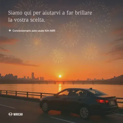 Pubblicità di un'auto moderna arancione