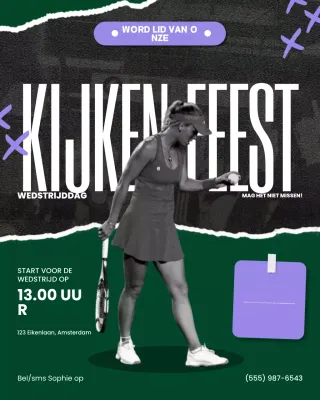 Instagram-bericht voor het Green and Purple Tennis Watch Party-evenement