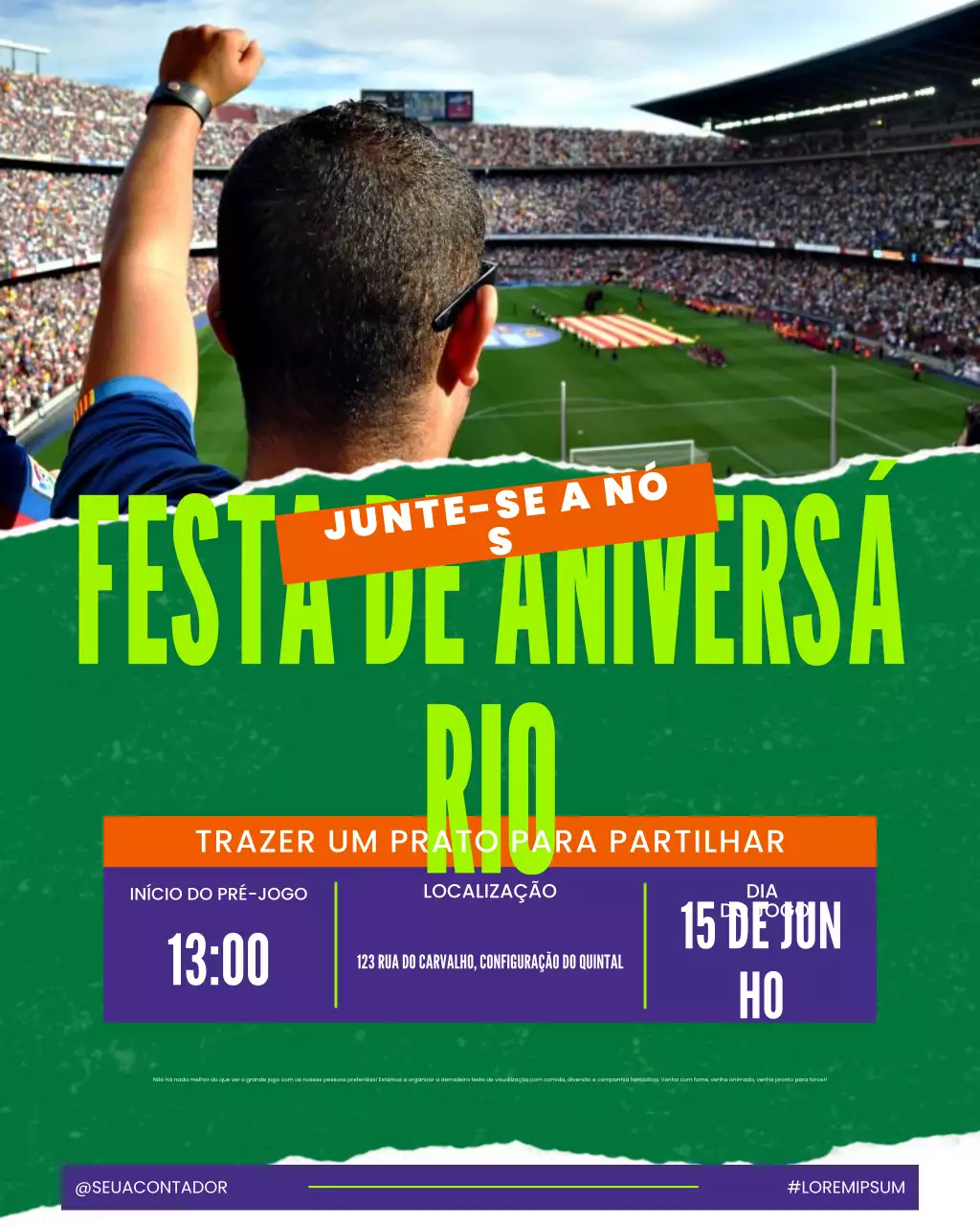 Postagem no Instagram da festa de exibição de jogos ao vivo do Green Retro
