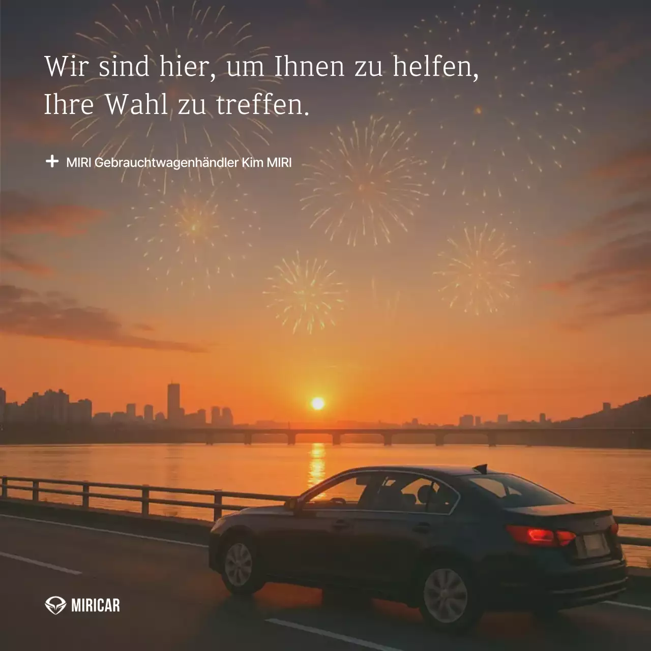 Orangefarbene moderne Autowerbung