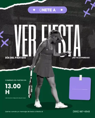 Publicación de Instagram del evento "Green and Purple Tennis Watch Party"