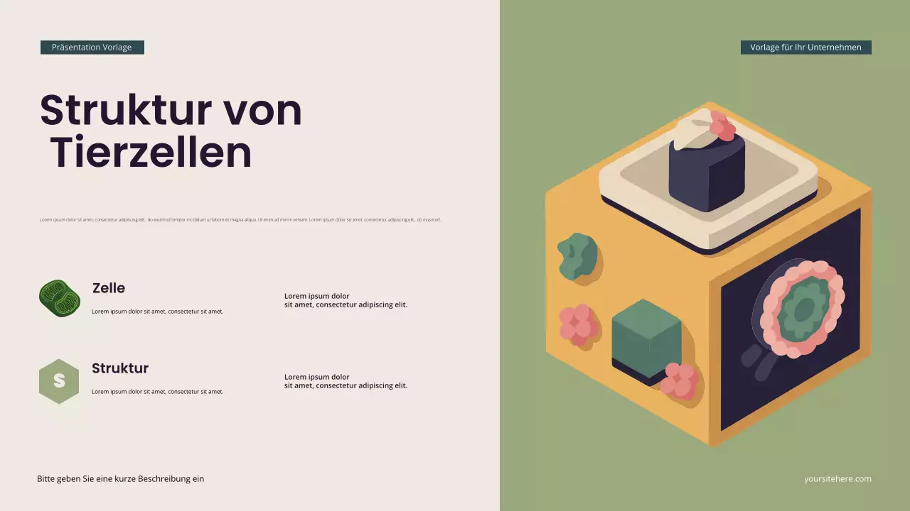 Blaugrüne moderne isometrische Biologie Präsentation