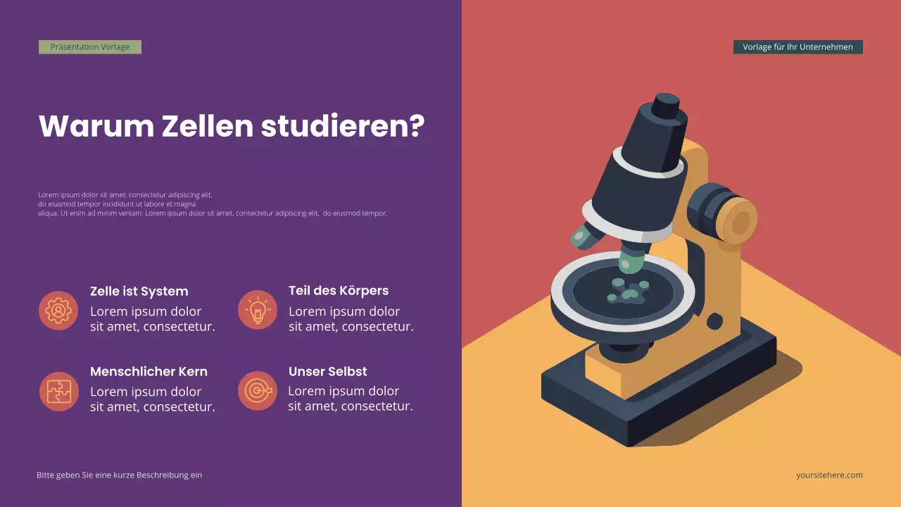 Blaugrüne moderne isometrische Biologie Präsentation