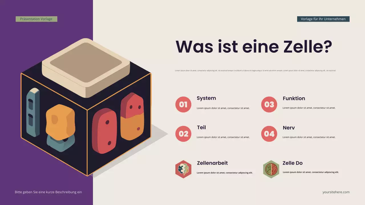 Blaugrüne moderne isometrische Biologie Präsentation