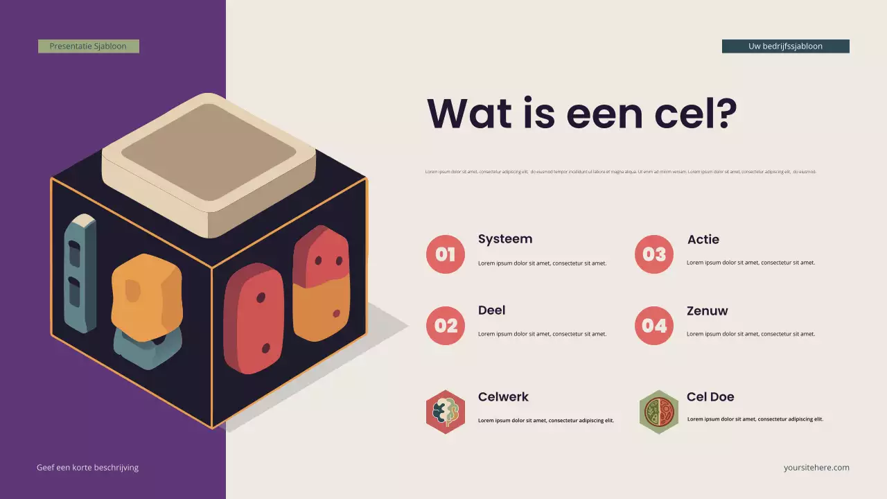 Teal Moderne Isometrische Biologie Presentatie