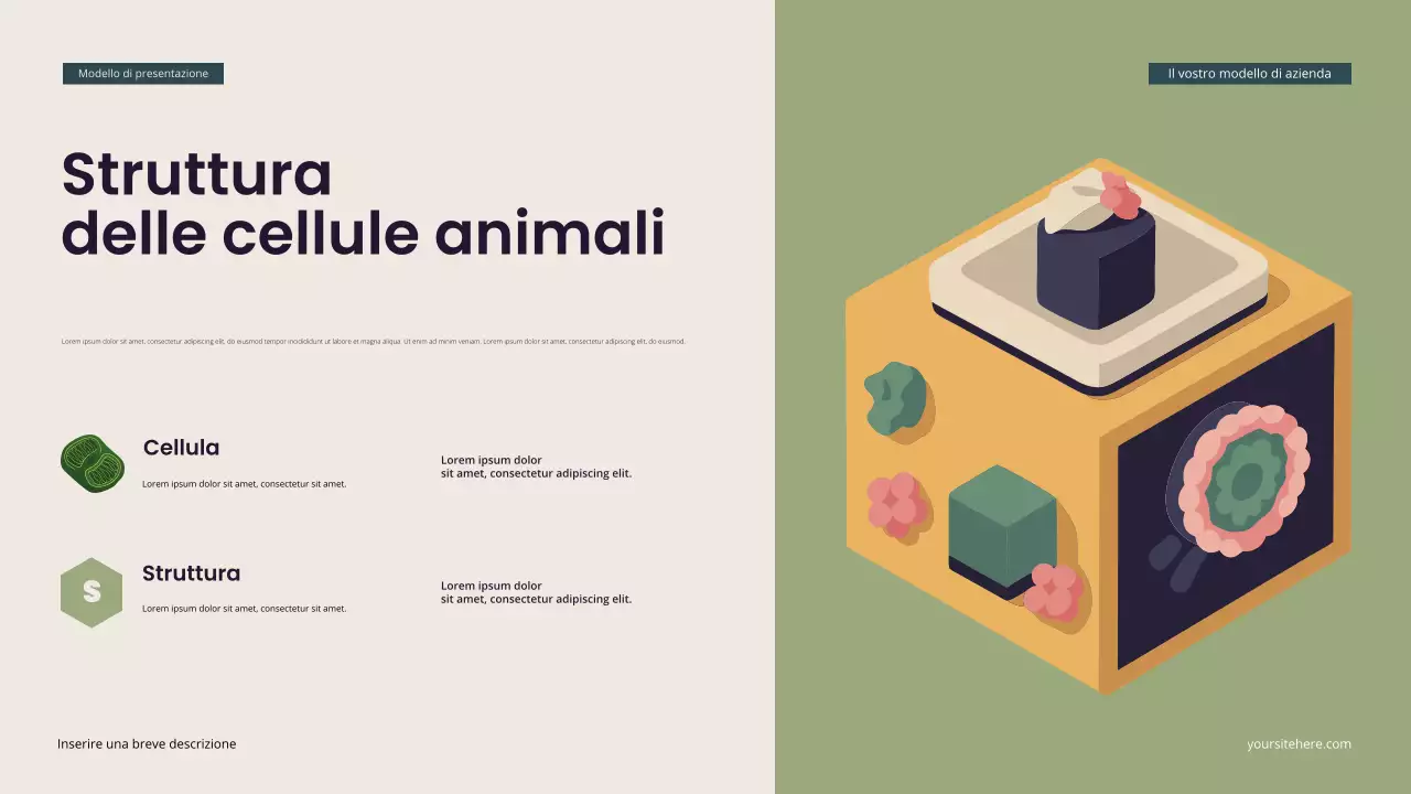 Presentazione di biologia isometrica moderna in verde acqua