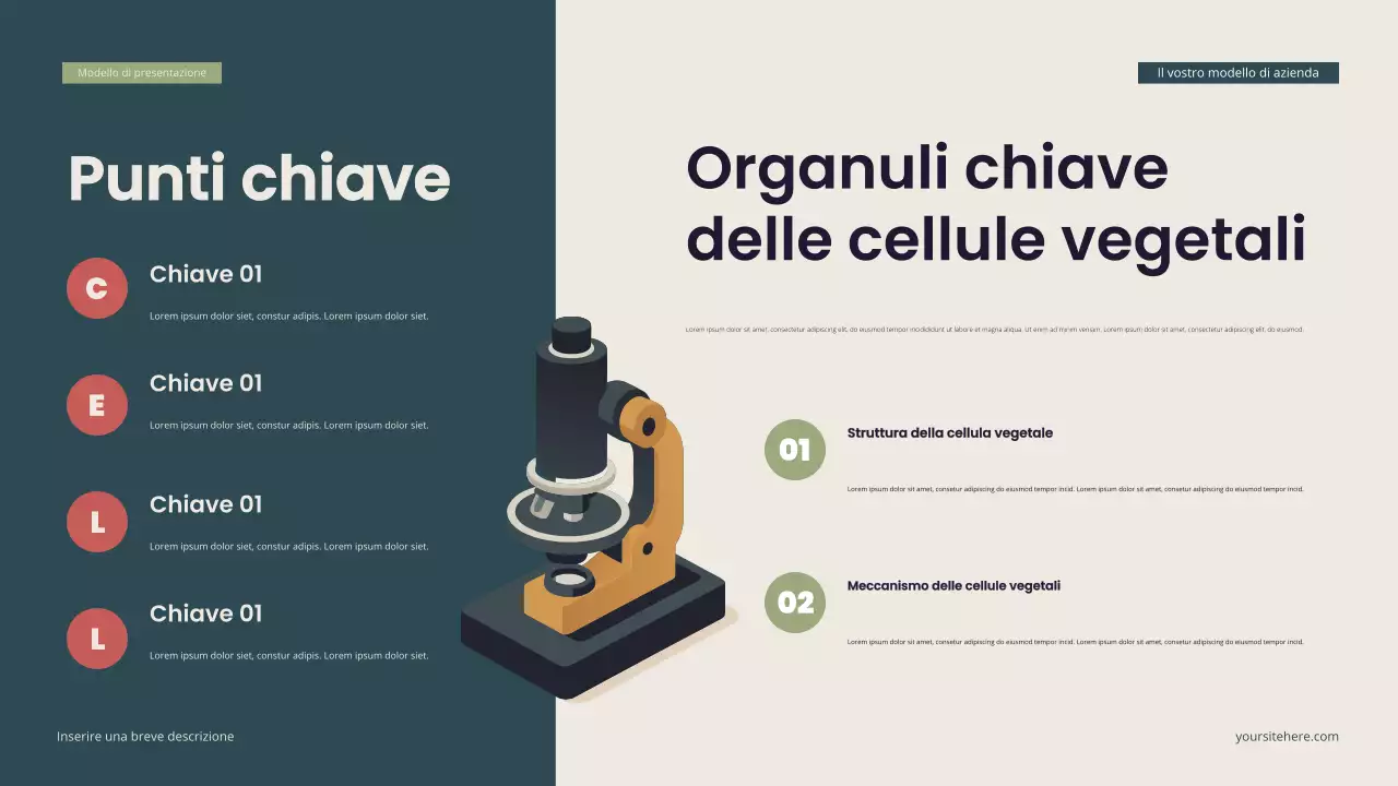 Presentazione di biologia isometrica moderna in verde acqua