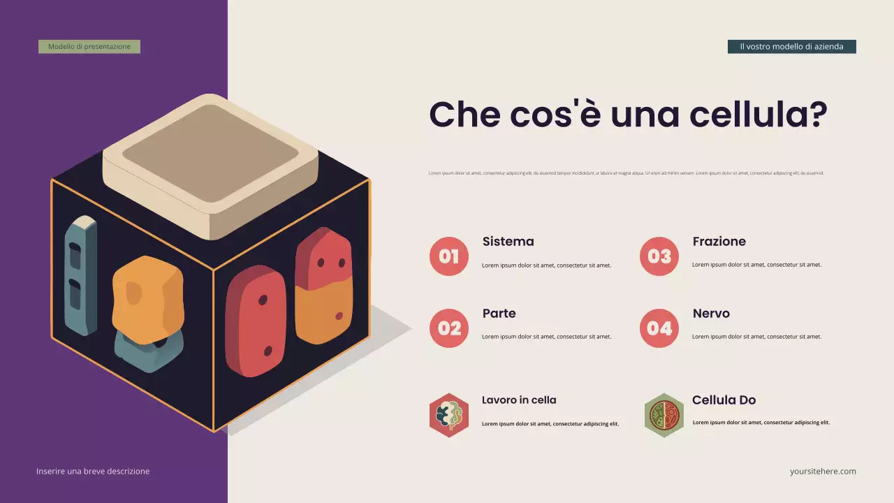 Presentazione di biologia isometrica moderna in verde acqua