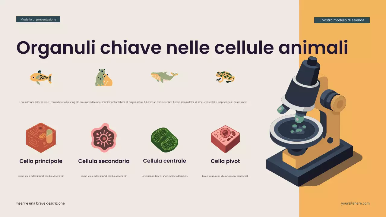 Presentazione di biologia isometrica moderna in verde acqua