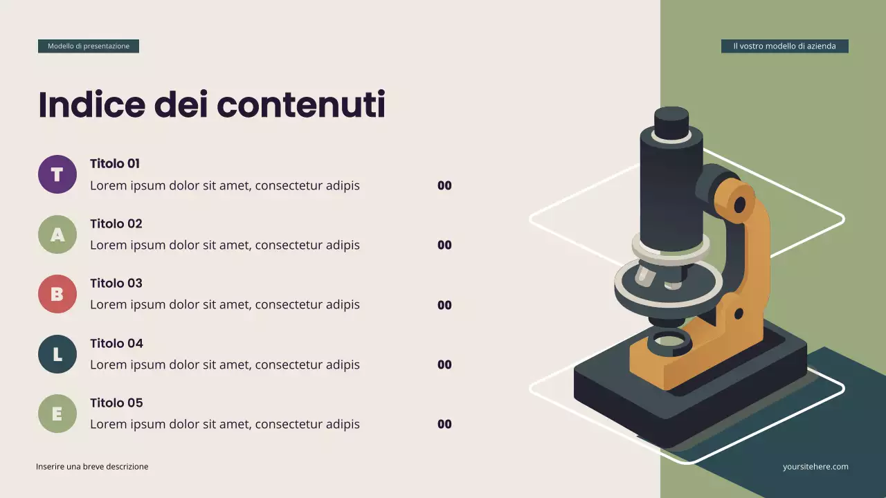 Presentazione di biologia isometrica moderna in verde acqua