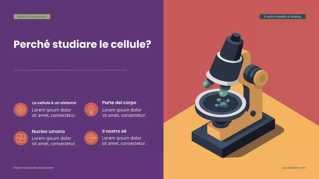 Presentazione di biologia isometrica moderna in verde acqua