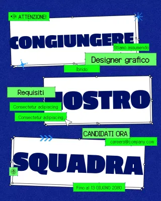 Annuncio di reclutamento per il Blue Neo-Brutalism su Instagram