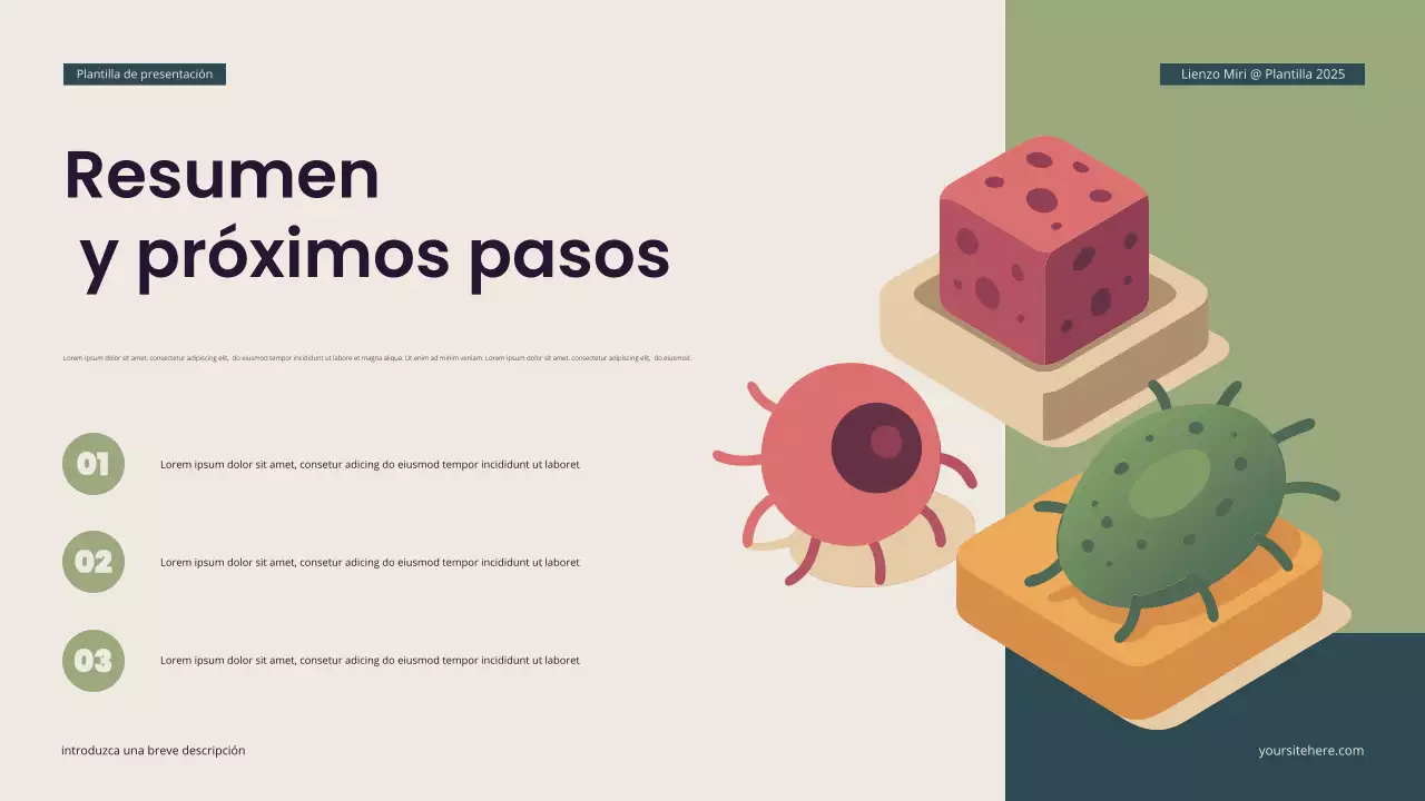 Presentación de biología isométrica moderna en verde azulado