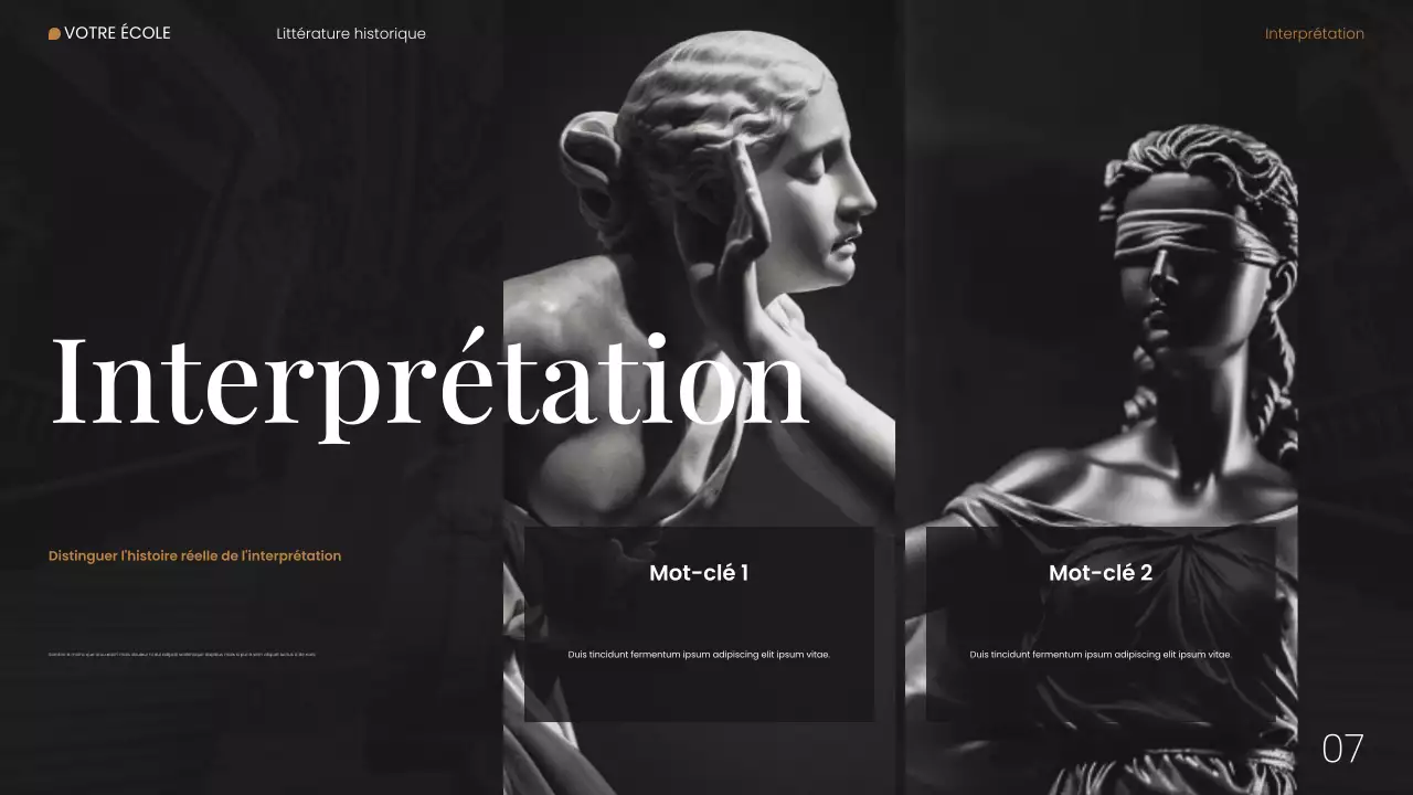 Présentation Web sur la littérature historique moderne