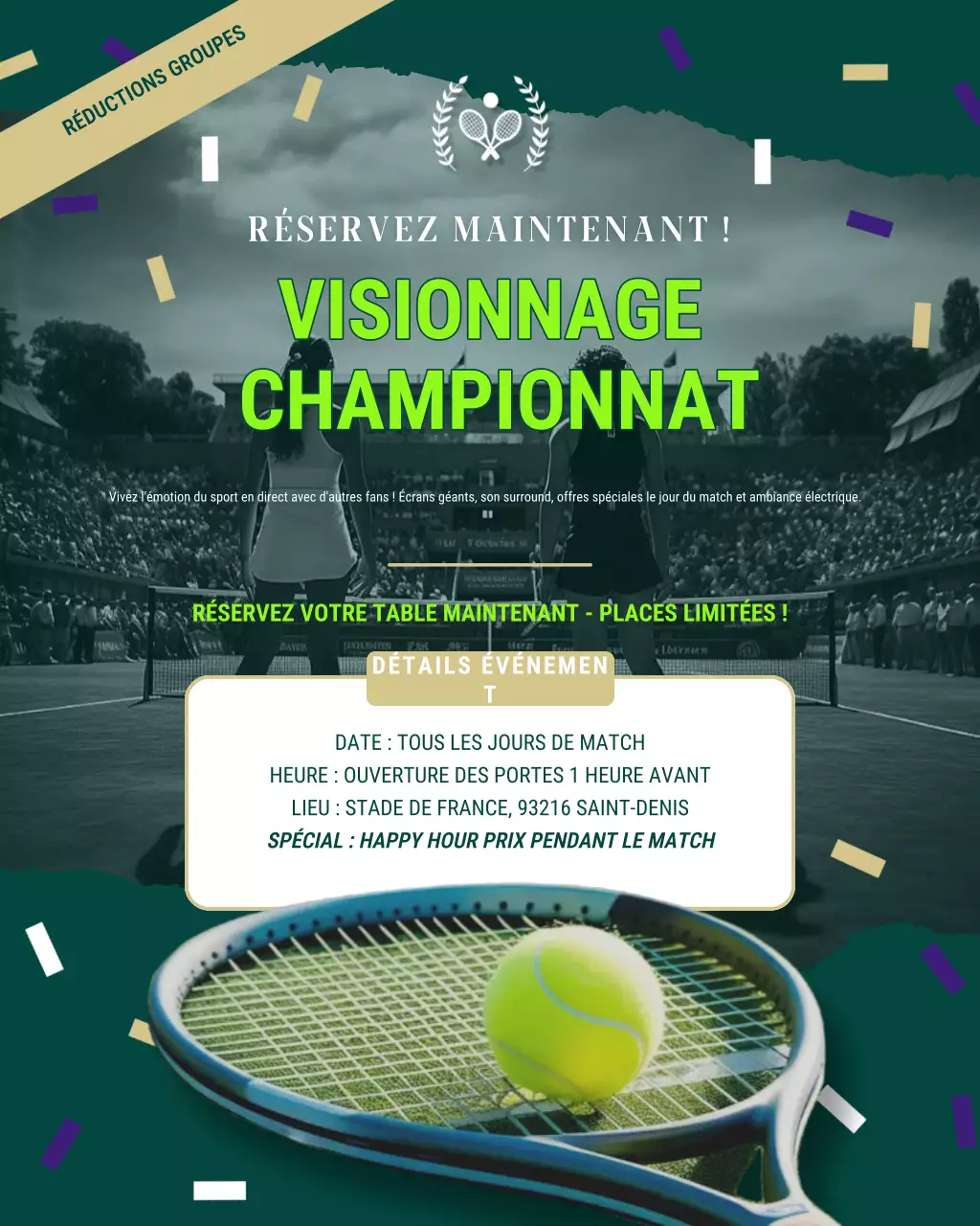 publicité sportive verte et moderne