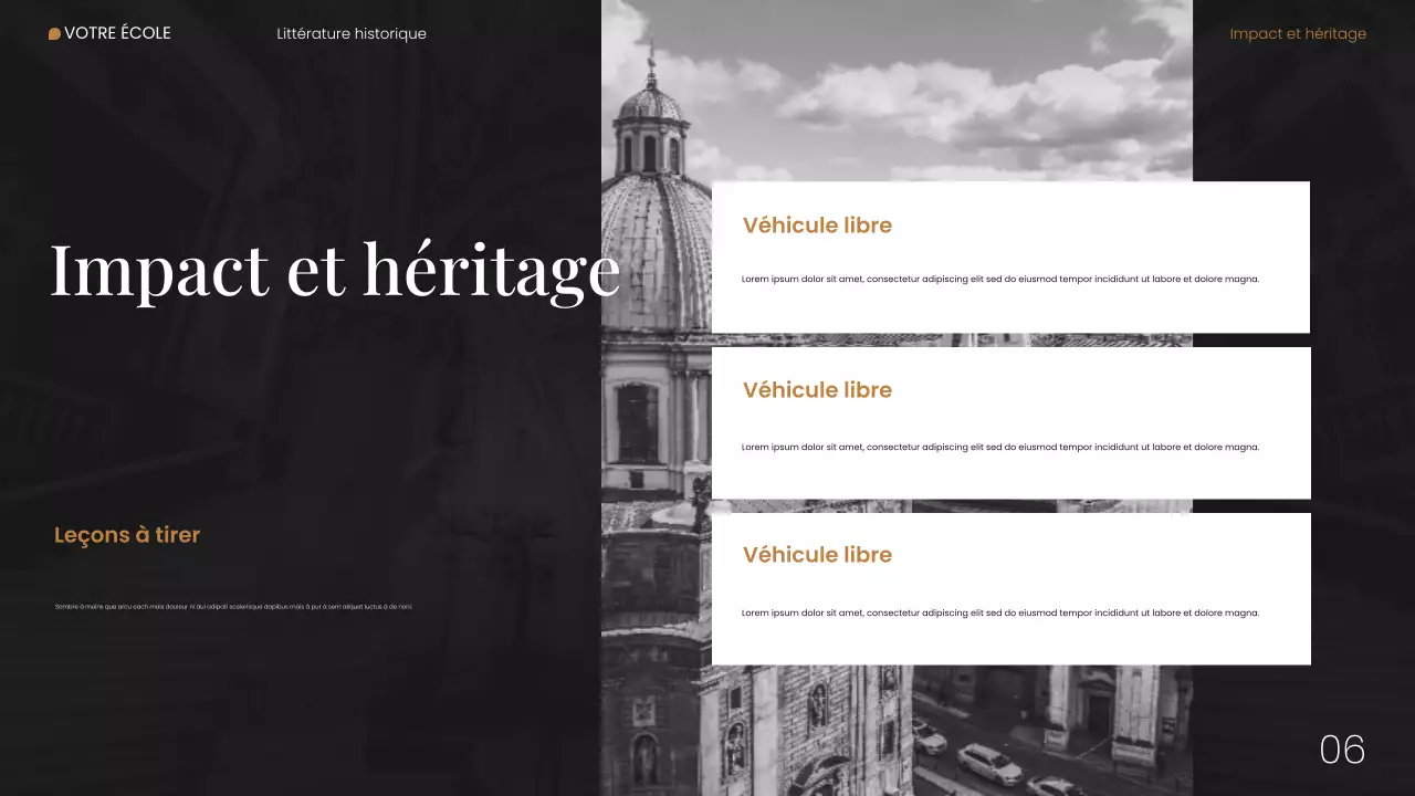 Présentation Web sur la littérature historique moderne
