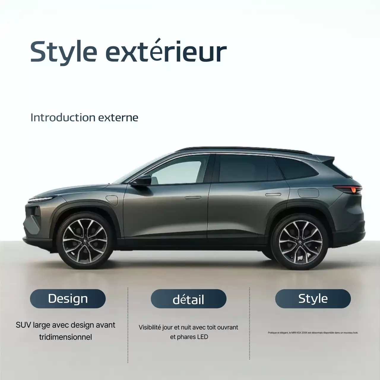 Publicité de location de voiture grise moderne