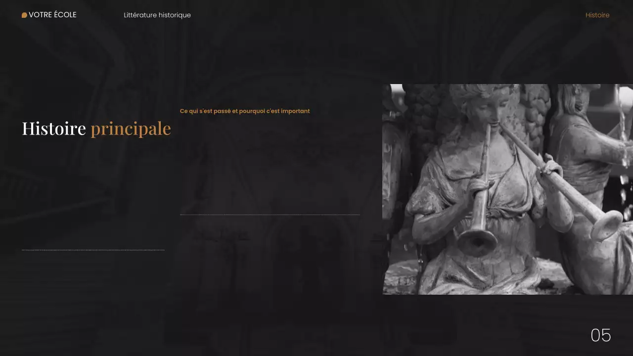 Présentation Web sur la littérature historique moderne