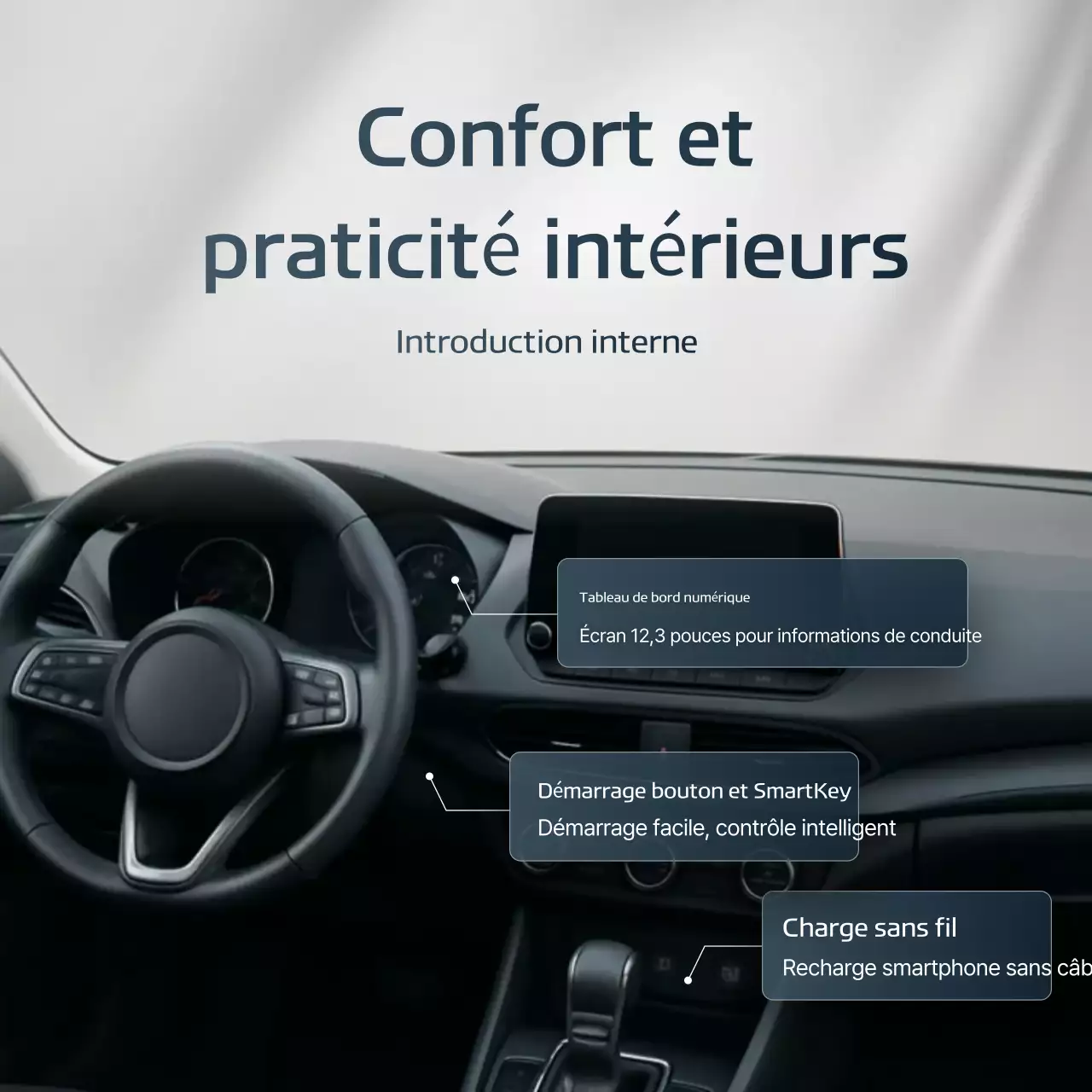 Publicité de location de voiture grise moderne