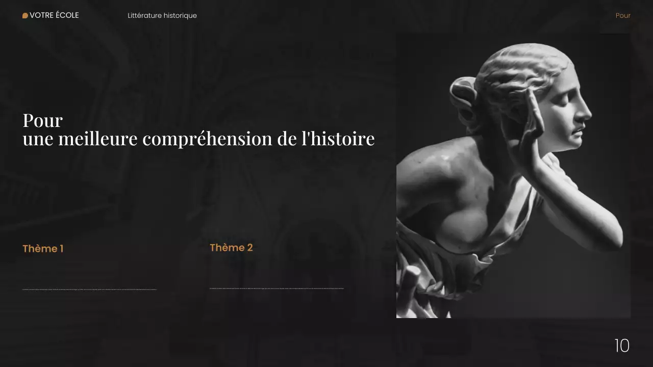 Présentation Web sur la littérature historique moderne