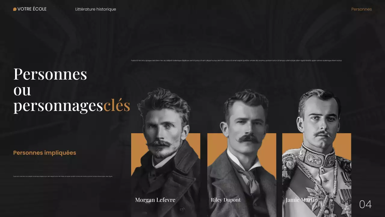 Présentation Web sur la littérature historique moderne