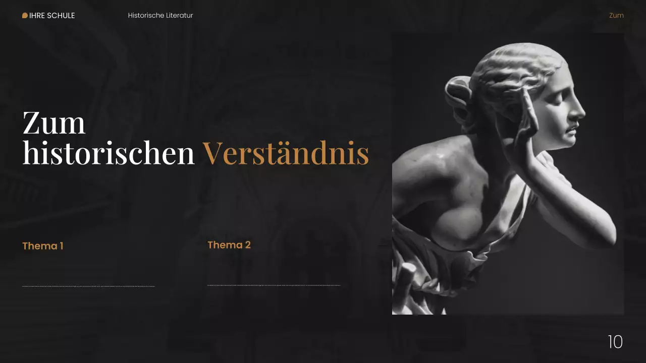 Webpräsentation zur modernen historischen Literatur