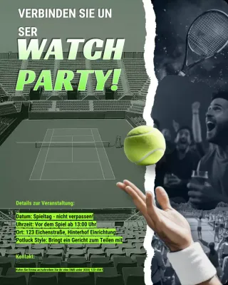 grüne moderne Tennis-Eventeinladung