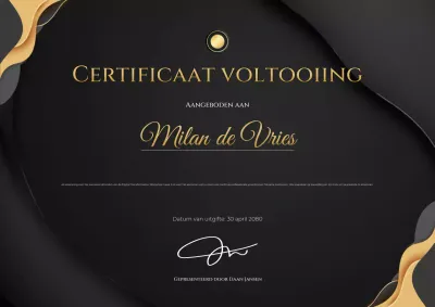 Gouden elegante certificaatdocumentposter