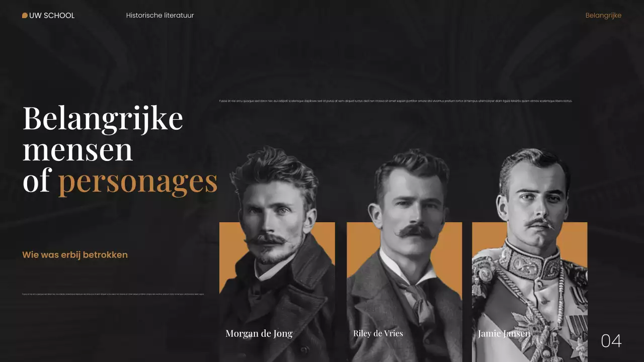 Webpresentatie moderne historische literatuur