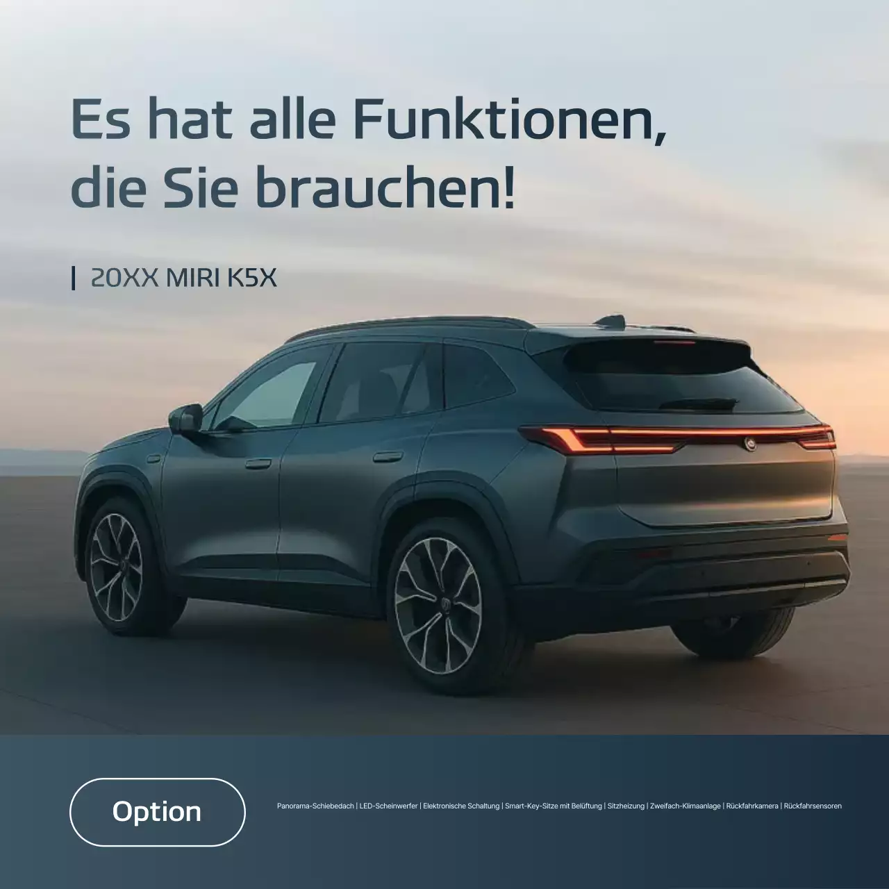 Graue moderne Mietwagenwerbung