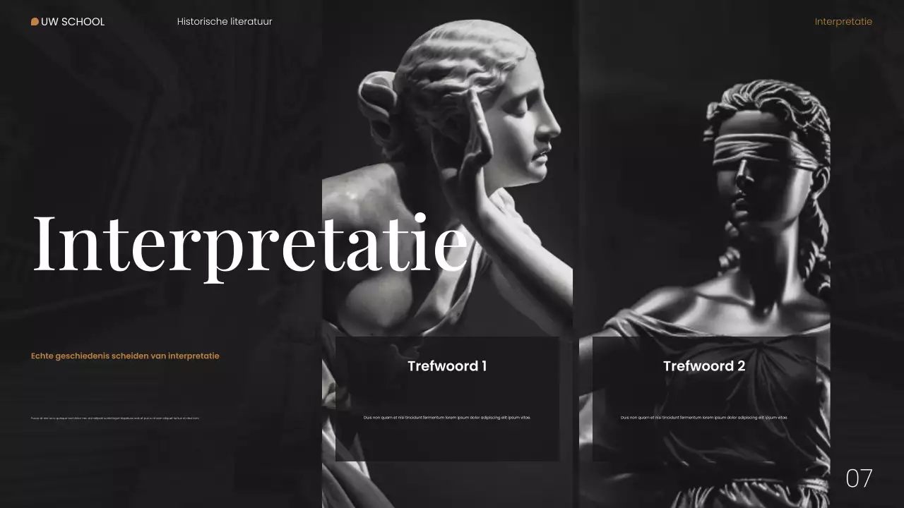 Webpresentatie moderne historische literatuur