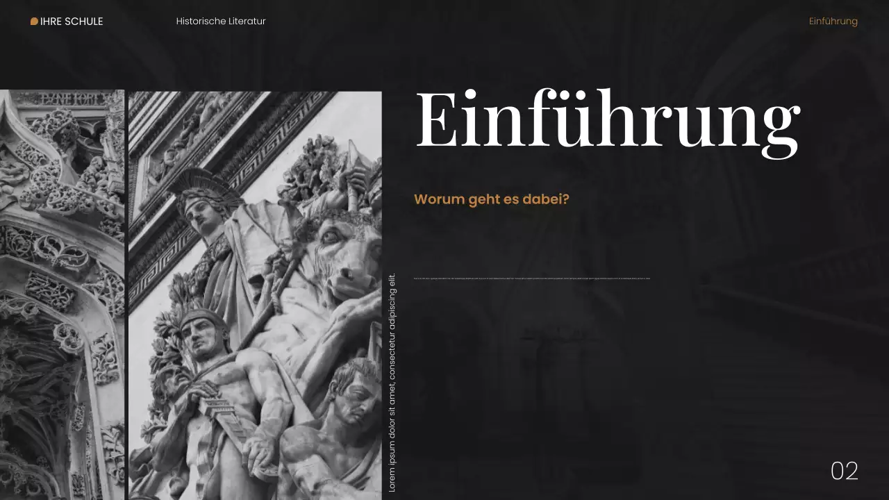 Webpräsentation zur modernen historischen Literatur